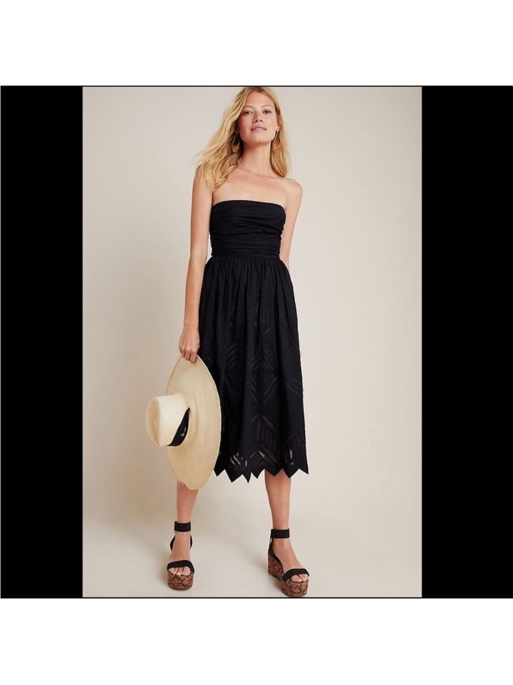 Anthropologie Strapless Black Luisa Dress - Classic Summer Style size 2